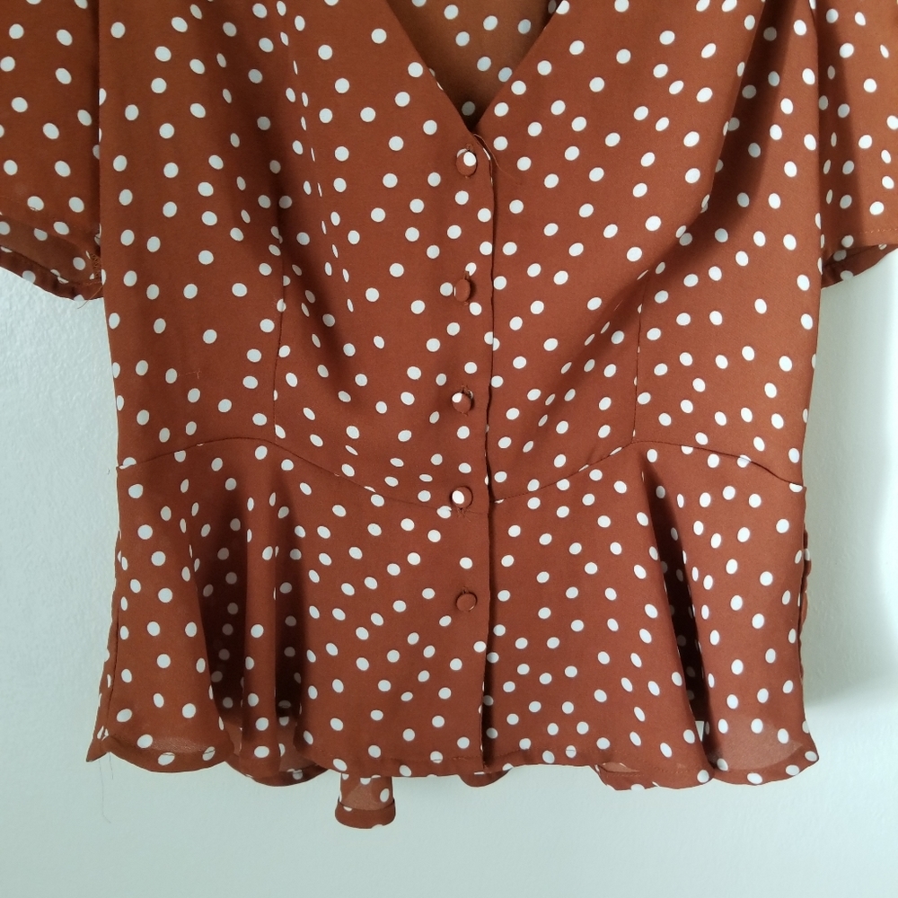 Forever 21 Polka Dot Blouse - Picture 4 of 6